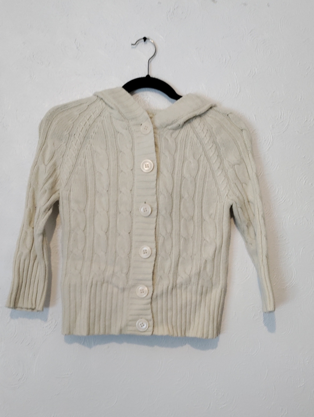 rag & bone Ivory Cable-Knit Hooded Button Cardigan